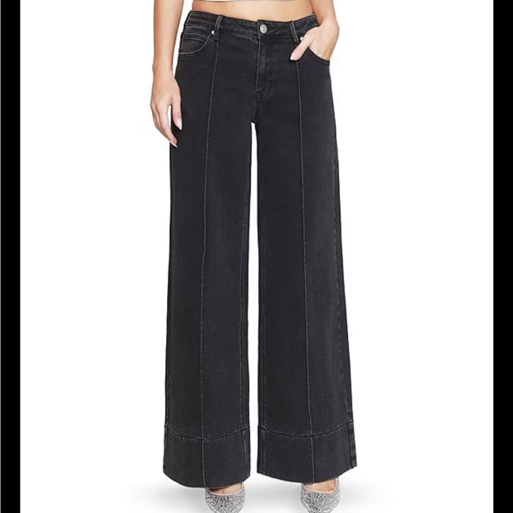 Steve Madden Stevie Jeans Lucy Wide Leg Pintuck Black Wash Jeans NWT Size 30